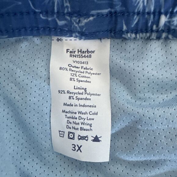 Fair Harbor Men's The Bayberry Lined Stretch Blue Beach Swim Trunks XXXL - Picture 7 of 7